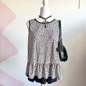 Polka Dot Peplum Top, Y2K,‎ Pinup, Retro, Preppy, Coquette, Medium, Vintage